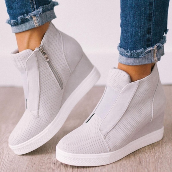 Shoes - Gray Wedge Sneaker